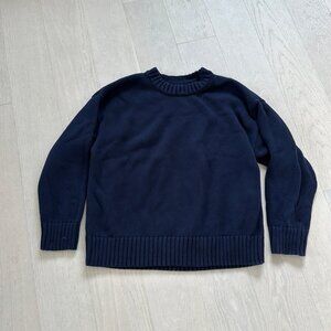 Gap Oversized Boyfriend Cotton Sweater Navy Size Medium
